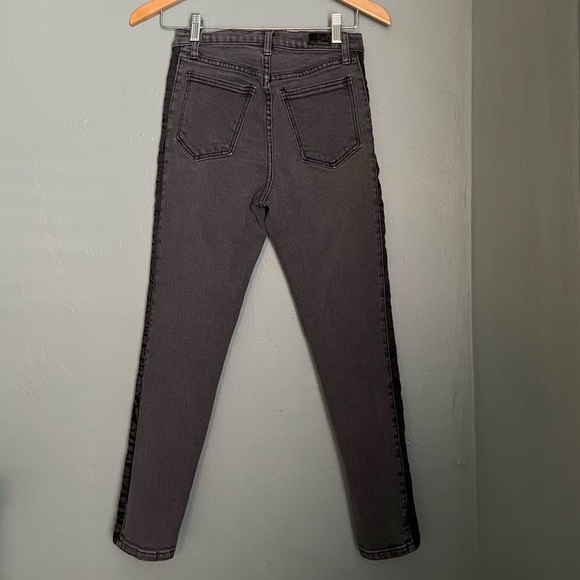 Cheap Monday Black Denim Jeans with Ribbon Stripes down the sides Size 26 - Picture 4 of 13